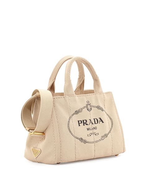 prada milano canvas tote|Prada fabric tote price.